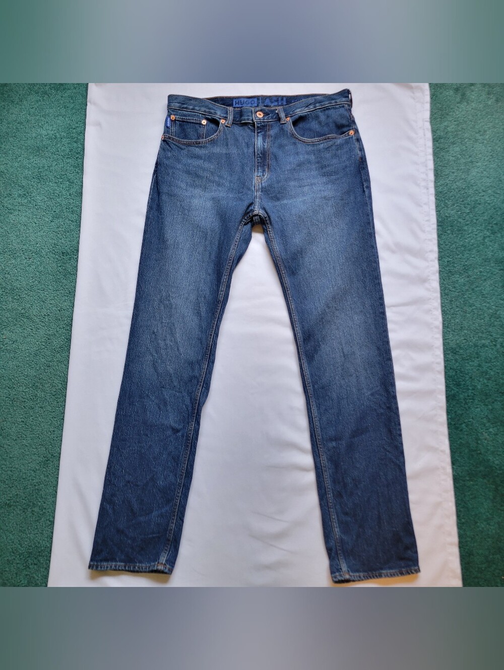 HUGO Boss Ash Slim Fit Jeans Mens 34x32 Dark Wash Denim